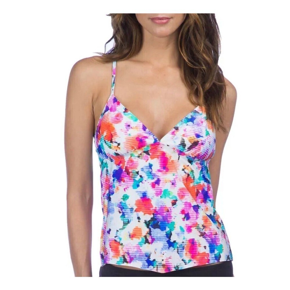 Kenneth Cole Cabana Cutie Keyhole Tankini Top and Bikini Bottom Size M